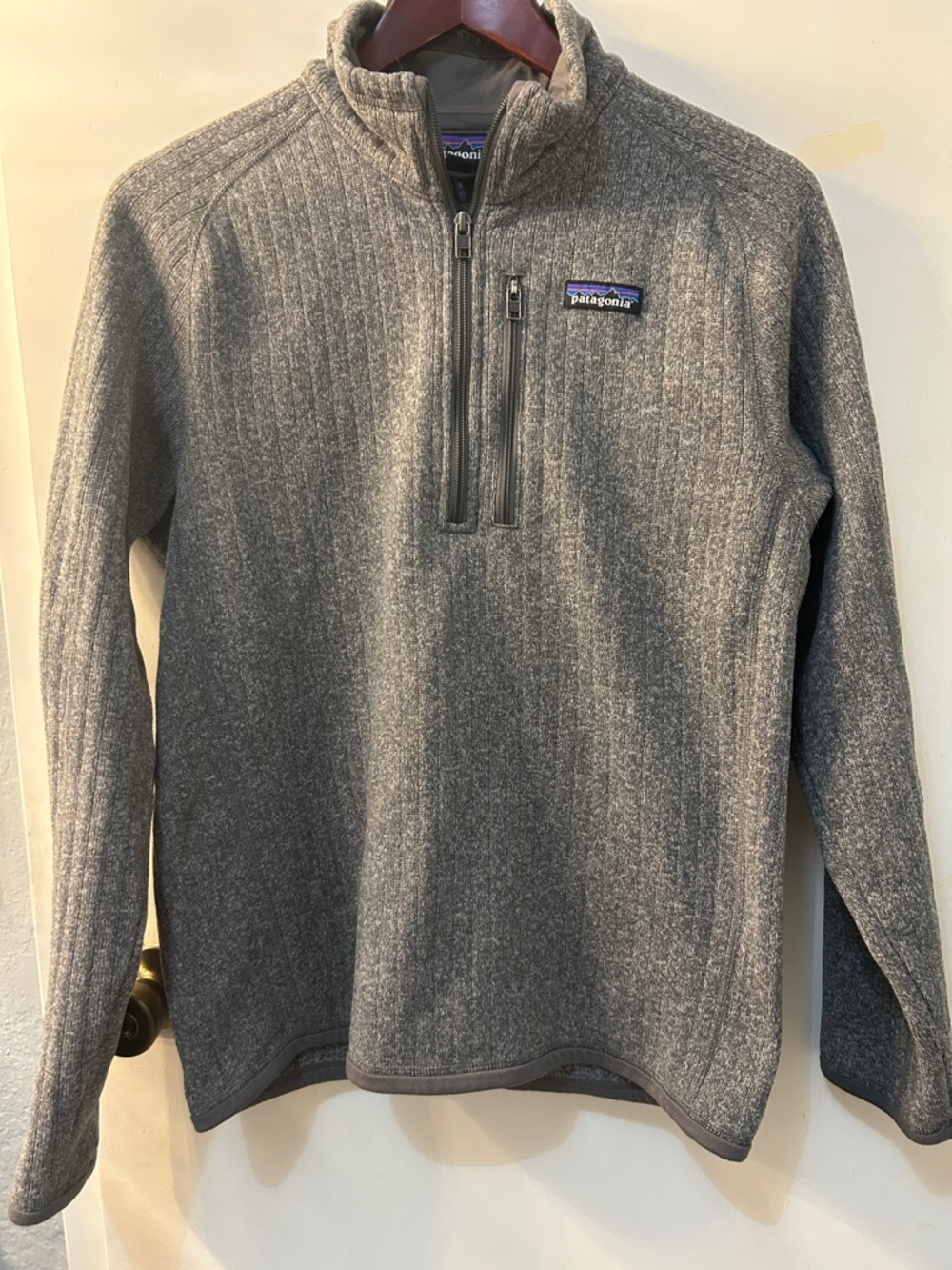 Patagonia Men’s Gray Zip-Up Knit Pullover, Sz S